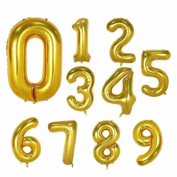 16" Number Foil Balloon - Gold (Air-Filled)