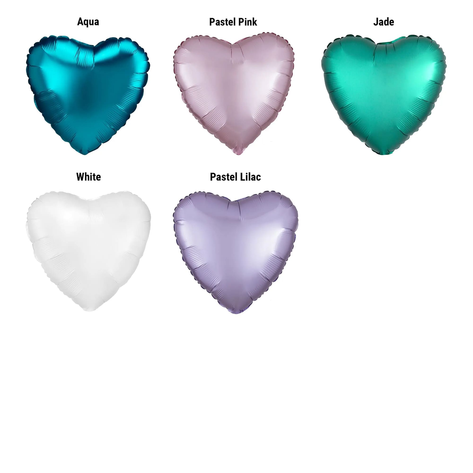 Satin Luxe Heart Helium Foil Balloons - Selection 2