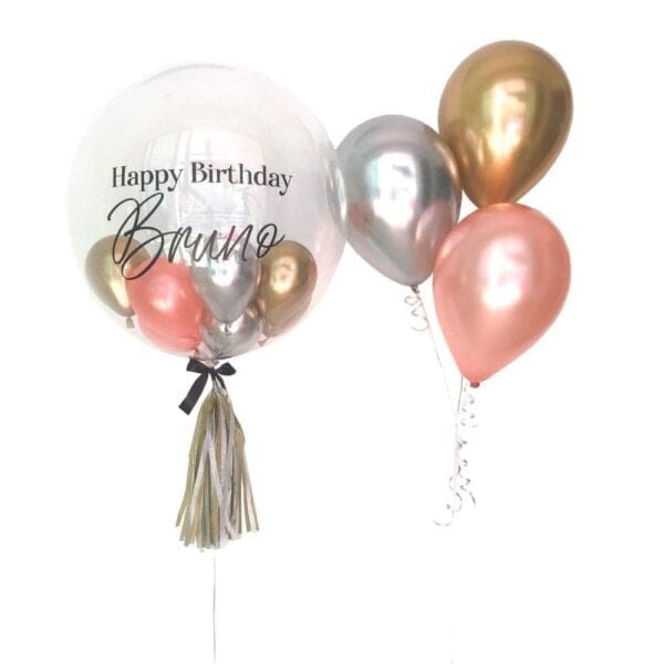 Customised Basic Chrome Deco Bubble Balloon Bouquet