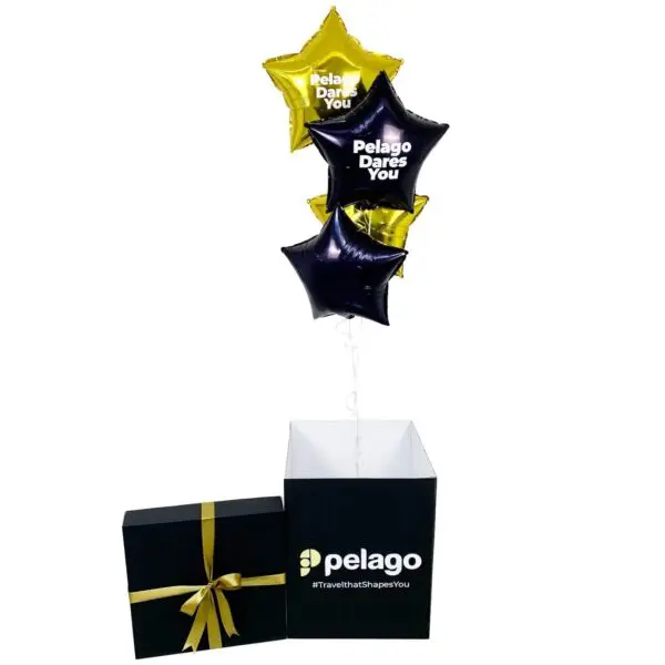 Helium Star Balloons in a Surprise Box