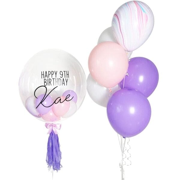 Pastel Pink & Purple Helium Balloon Bunch
