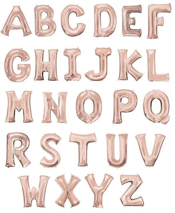 16" Letter Foil Balloon - Rose Gold (Air-filled only)
