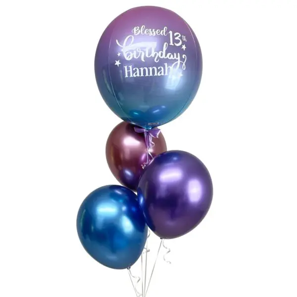 Ombré Orbz Chrome Helium Balloon Bunch