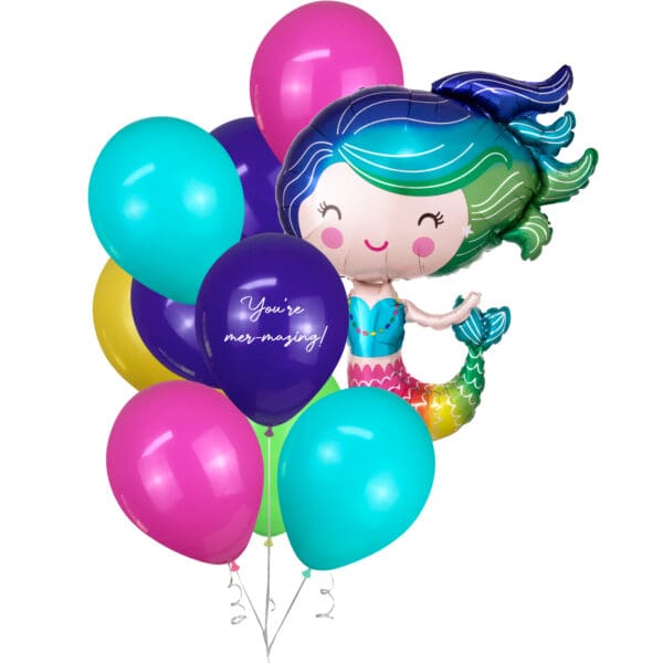 Grande Colorful Mermaid Helium Balloon Bouquet
