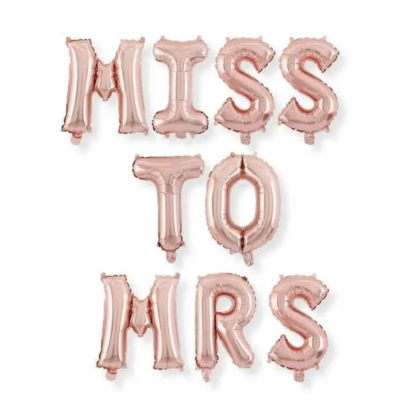 Miss To Mrs 16" Foil Balloon - Rose Gold (Air-filled)