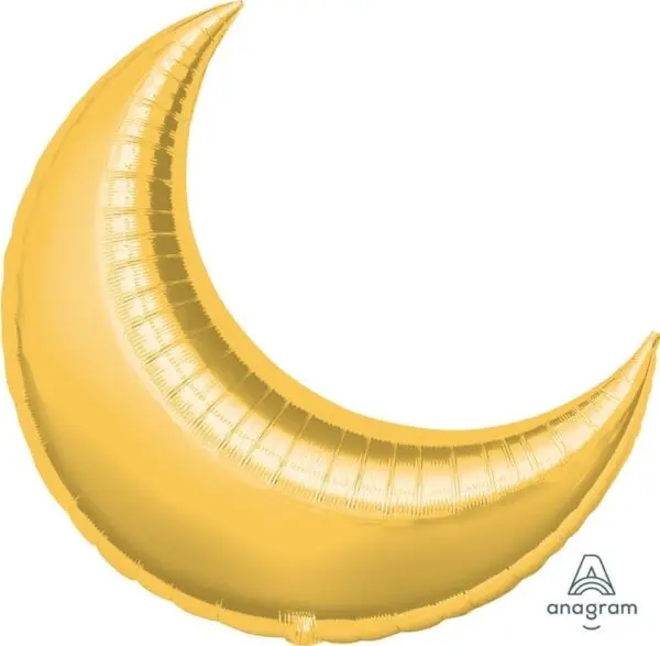 Gold Crescent SuperShape Foil Balloon (incl. Helium)