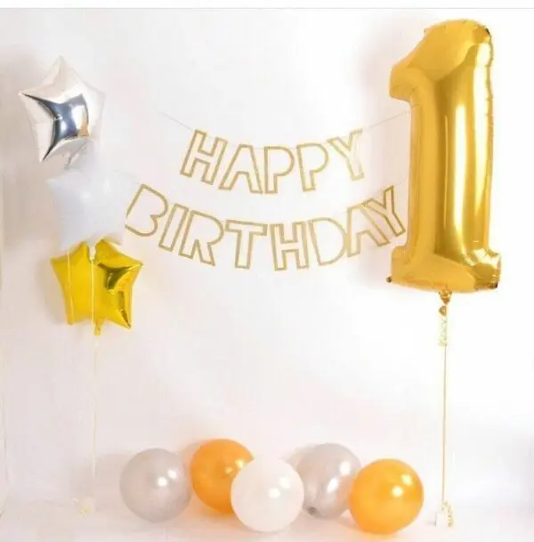 Happy Birthday Banner - Cut Out (Gold)