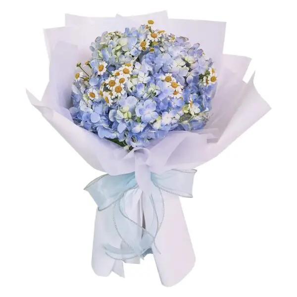 Everly Blue Hydrangea Flower Bouquet