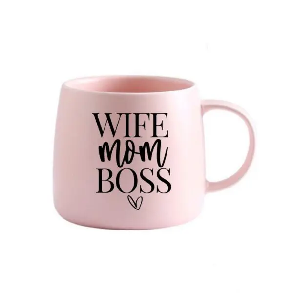 Personalised Mug - Blush Pink - Wife, Mom, Boss