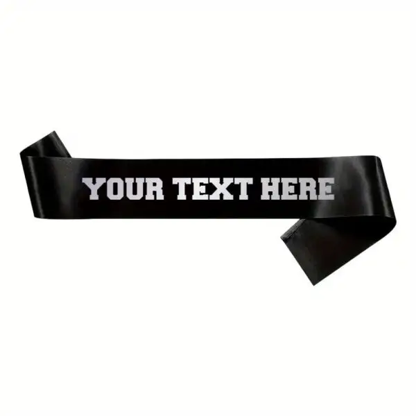Personalised / customised sash in black