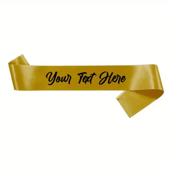 Personalised / customised sash in gold