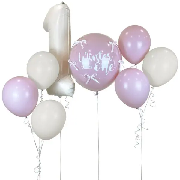 Double Bubble Balloon & Ribbons Helium Balloon Bouquet