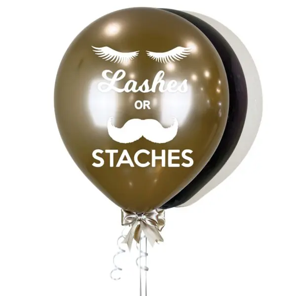 Single Gender Reveal Balloon - Lashes or Staches - 3 Colours