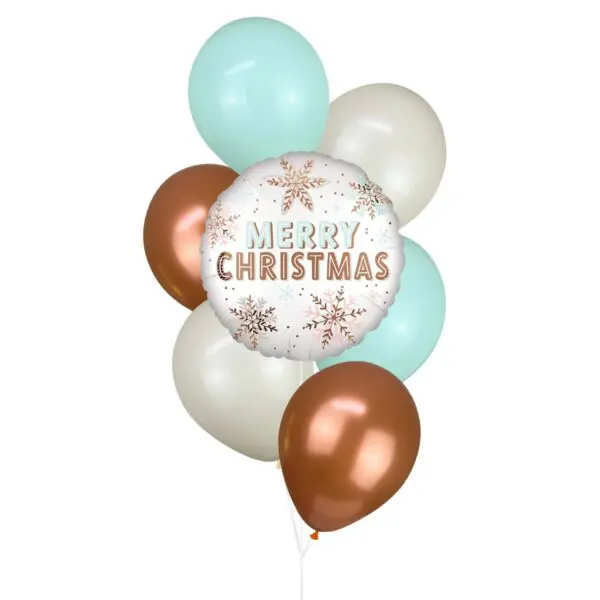Deluxe Satin Christmas Winter Wonderland Helium Balloon Bouquet