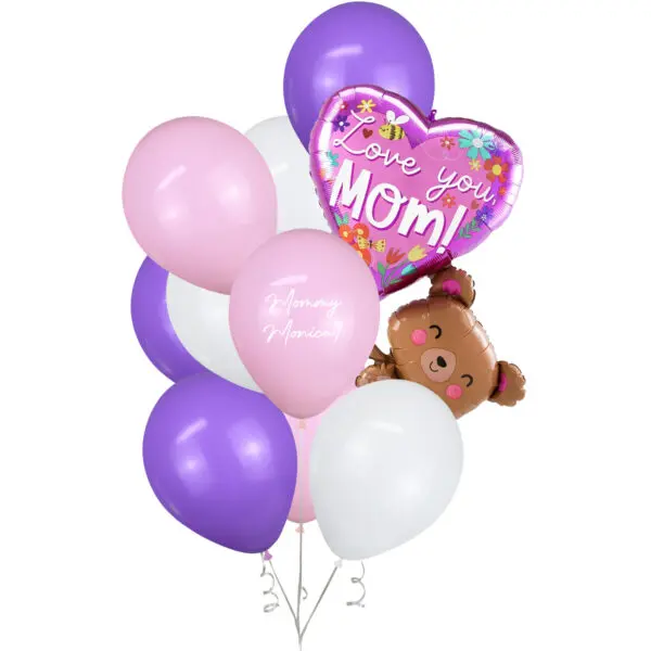 Grande Bear Love You Mom Helium Balloon Bouquet