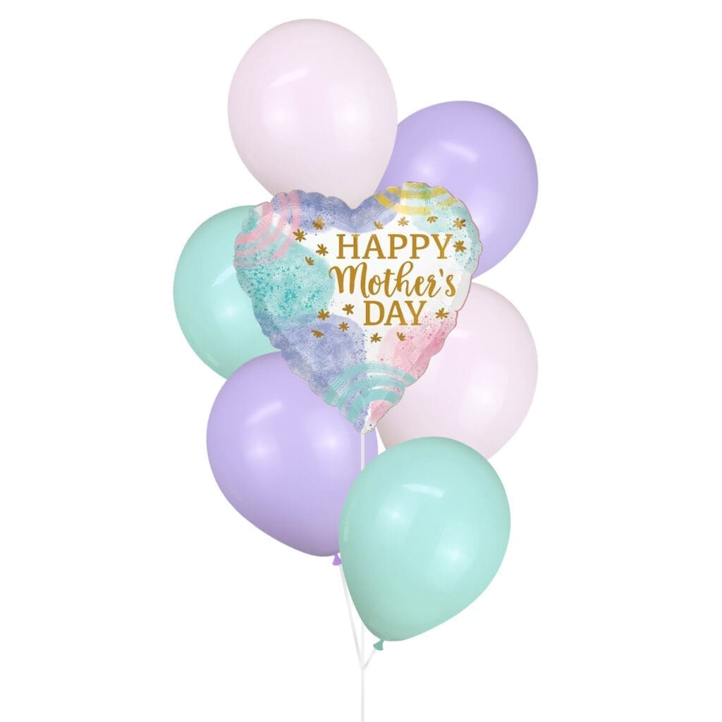 Happy Mother S Day Pastel Watercolour Helium Balloon Bouquet