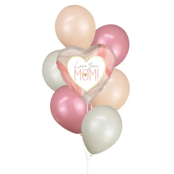 Love You Mom Helium Foil Balloon Bouquet