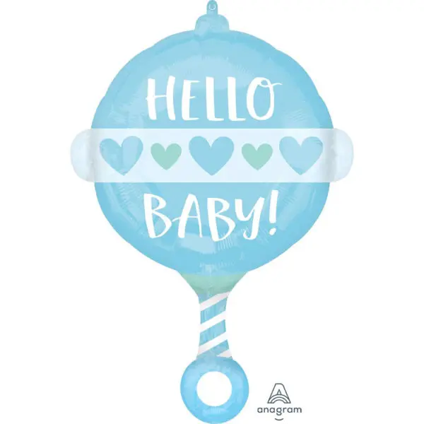 Anagram Baby Boy Rattle Foil Balloon (Helium)