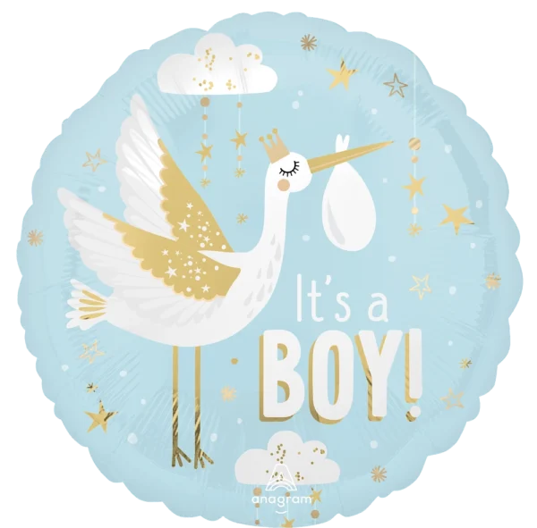 Anagram Satin Special Delivery Baby Boy Helium Balloon