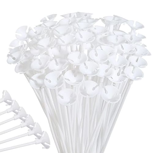 Balloon Sticks & Cups - White